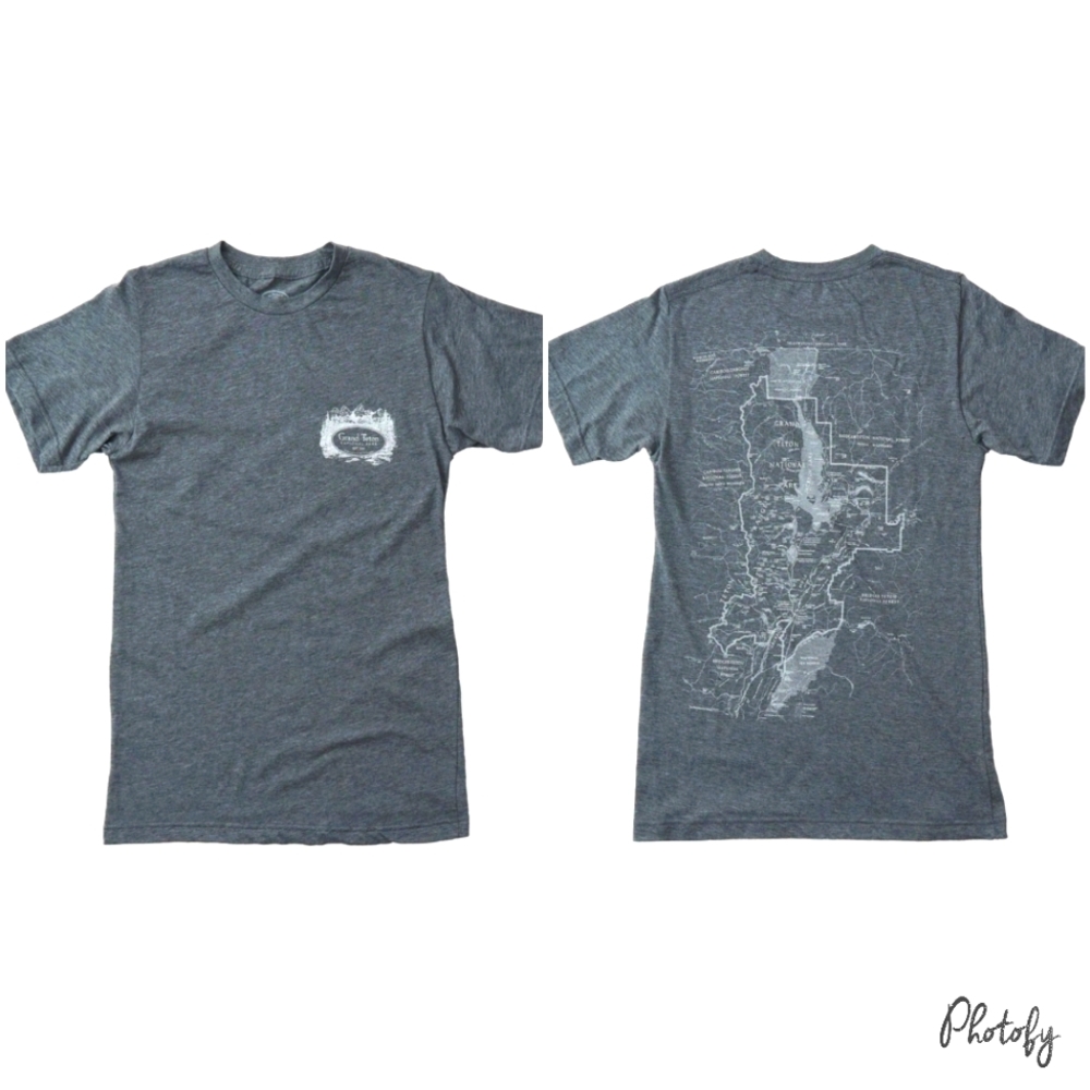 Women's Grand Teton National Park Jackson Hole Wyoming Map Graphic T-Shirt
